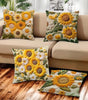Vintage Sunflower Throw Pillow Cover – Polyester, 17.72 × 17.72 in (45 × 45 cm), Cover Only