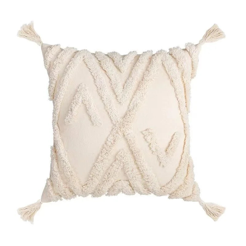 Bohemian Geometric Textured Throw Pillow Cover, 17.72 × 17.72 in, 10 Designs, Cover Only
