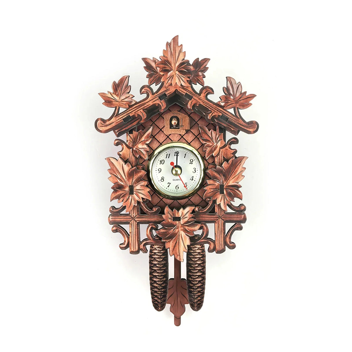 Wooden Birdhouse-Style Quartz Wall Clock – Cuckoo-Inspired Decor, A11–A18