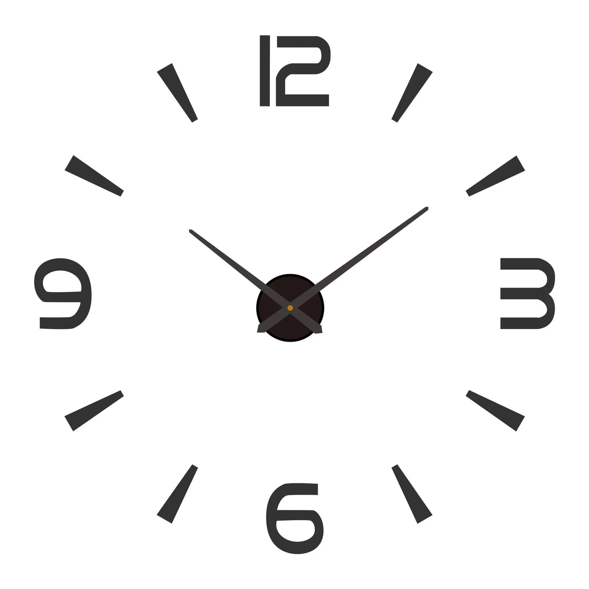 Large Black DIY Acrylic Wall Clock – 12 Designs, 36 or 48 Inch