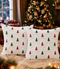 Embroidered Christmas Tree Pillow Covers – Plush Set of 2, 17.72 in