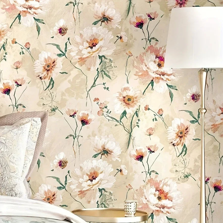 Rural Floral Peel and Stick Wallpaper – Waterproof Self-Adhesive PVC Vinyl Wallpaper