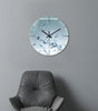 Water Drop Tempered Glass Silent Wall Clock – Modern Quartz Decor, 12–16 Inch