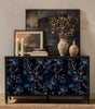 Blue Watercolor Floral Waterproof PVC Peel-and-Stick Wallpaper – Moisture- & Mould-Resistant for Walls, Cabinets & Furniture