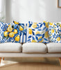 Coastal Lemon Polyester Pillow Covers, Set of 4 – 15.75, 17.72, 19.69 or 23.62 in Square (40, 45, 50 or 60 cm)