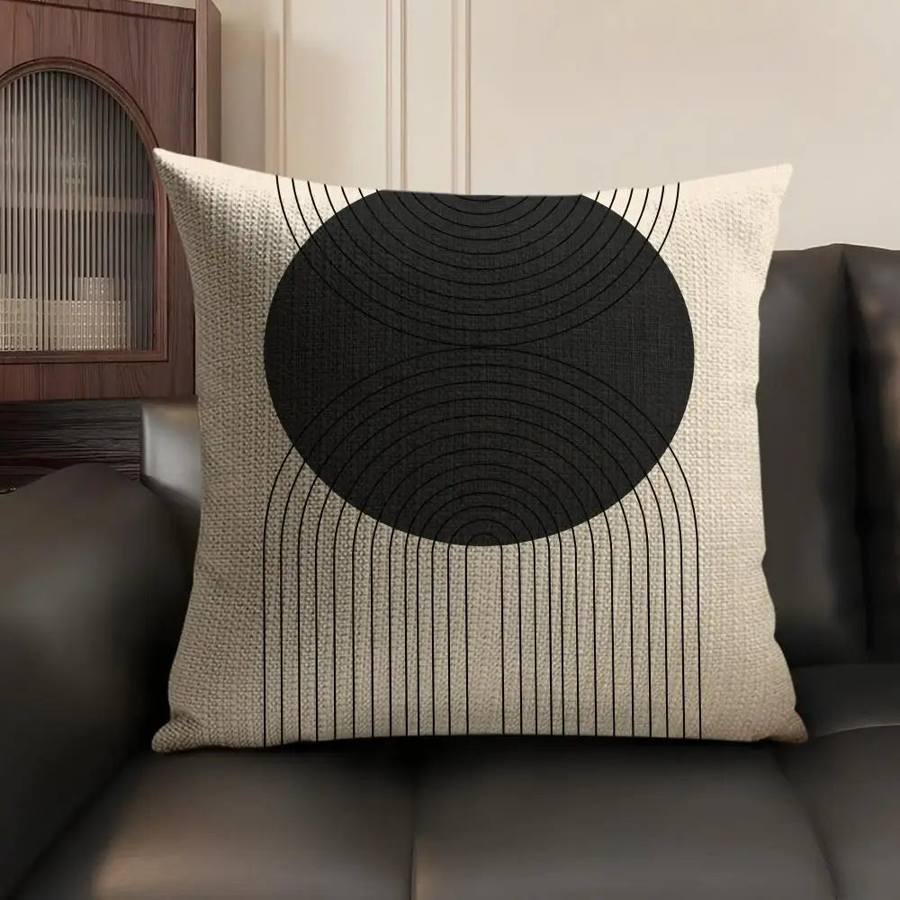 Minimalist Geometric Line Pillow Cover – Design 5, 5 Sizes