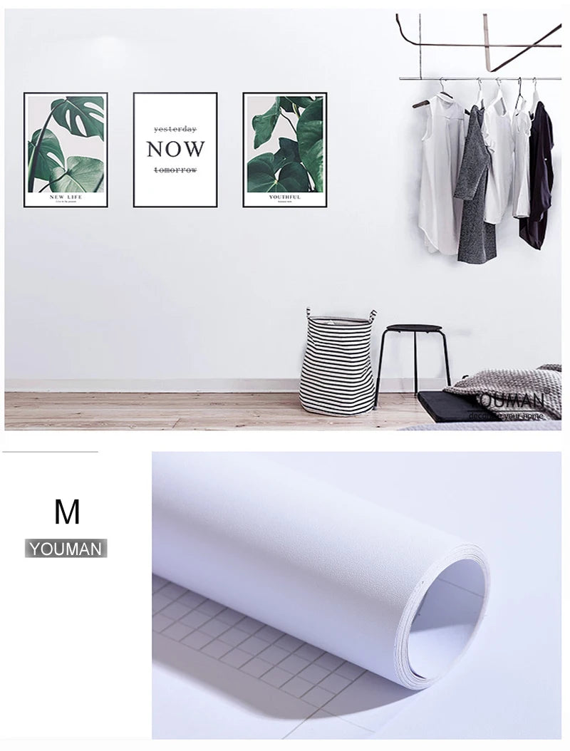 60 cm Wide Thickened Peel-and-Stick Wallpaper – Waterproof Removable PVC Vinyl for Walls, Wardrobes and Furniture