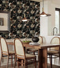 Dark Large Floral Waterproof Vinyl Peel-and-Stick Wallpaper – Removable & Mould-Resistant