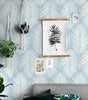 Light Blue Leaf Peel-and-Stick Wallpaper – Waterproof Removable Vinyl for Cabinets, Drawers & Bedrooms