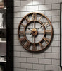40 cm Nordic Metal Roman Numeral Wall Clock – Antique-Style Quartz Indoor/Outdoor Decor, 4 Finishes