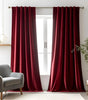 Burgundy Red Velvet 70%–90% Rod-Pocket Semi-Light Blocking Curtain Panel