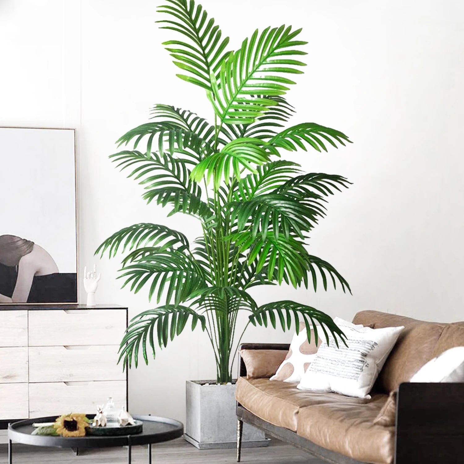 Large Artificial Palm Tree Branches – Tropical Fake Palm Leaf Plant for Home, Garden & Event Decoration