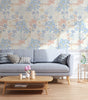 Light Blue Floral Waterproof PVC Peel-and-Stick Wallpaper for Walls & Cabinets