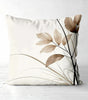 Neutral Botanical Floral Leaf Polyester Pillow Cover – 4 Designs, 4 Sizes