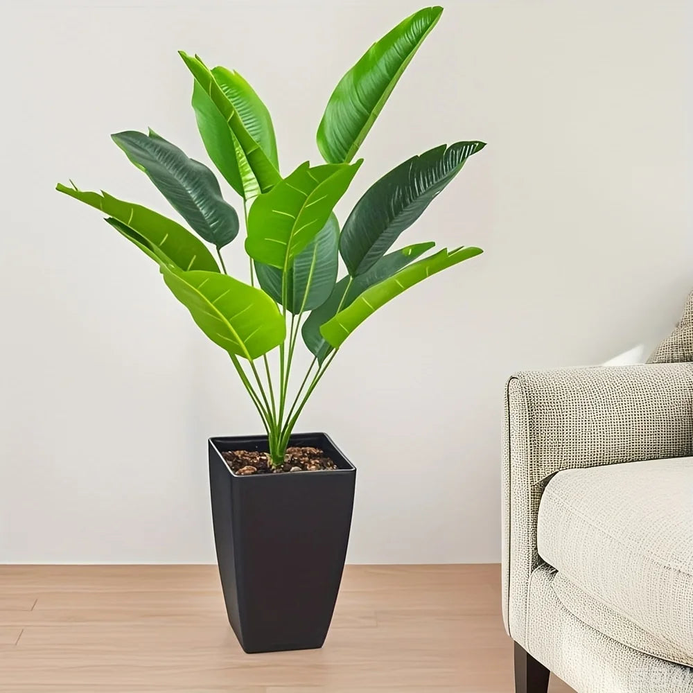 Modern Black Plastic Standing Flower Pot