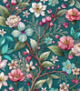 Green Floral Peel-and-Stick Wallpaper – Waterproof Removable Textured Vinyl