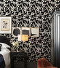 Retro Black & White Leaf Waterproof PVC Peel-and-Stick Wallpaper – Moisture- & Mould-Resistant for Walls, Cabinets & Furniture