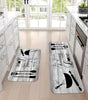 Grey Wood-Grain Kitchen & Hallway Mat – Soft Non-Slip Polyester Rug with Letter Design