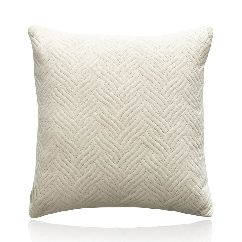 Warm-Tone Interlocking Quilted Velvet Pillow Covers – 17.72 in Square