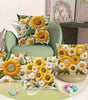 Vintage Sunflower Throw Pillow Cover – Polyester, 17.72 × 17.72 in (45 × 45 cm), Cover Only