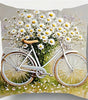 Daisy Bicycle Polyester Peachskin Pillow Cover – 15.75–23.62 in Square, Single-Sided Print, 1 Piece