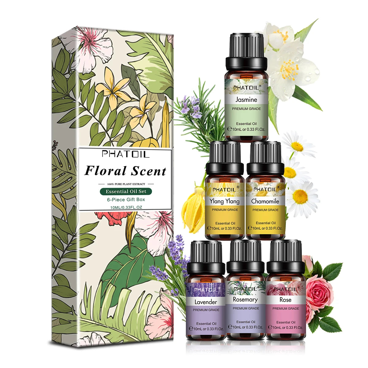 PHATOIL 2-Pack 10ml Pure Essential Oils for Diffusers