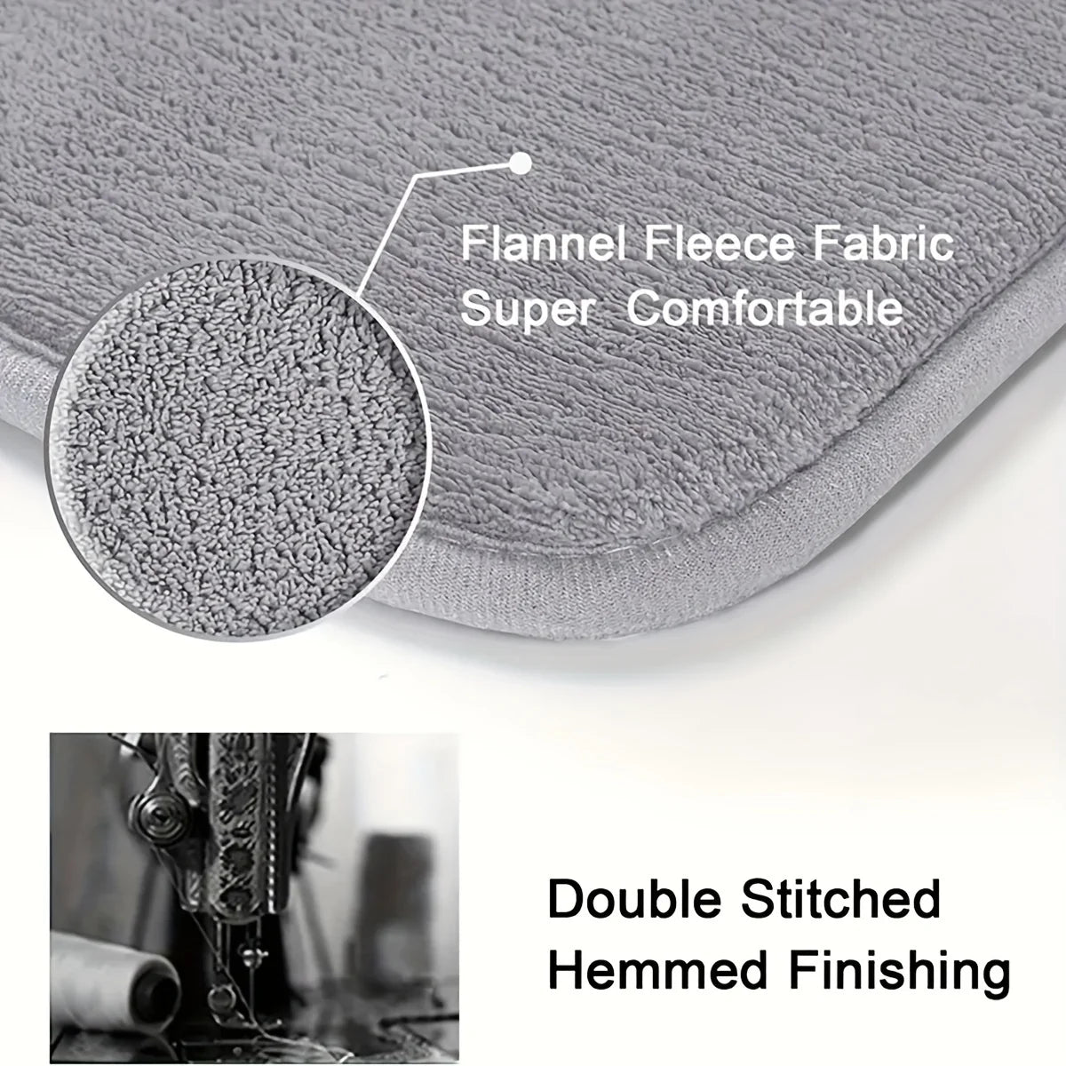 Thickened Absorbent Flannel Kitchen Runner Mat – Non-Slip PVC Backing in Apricot & Blue