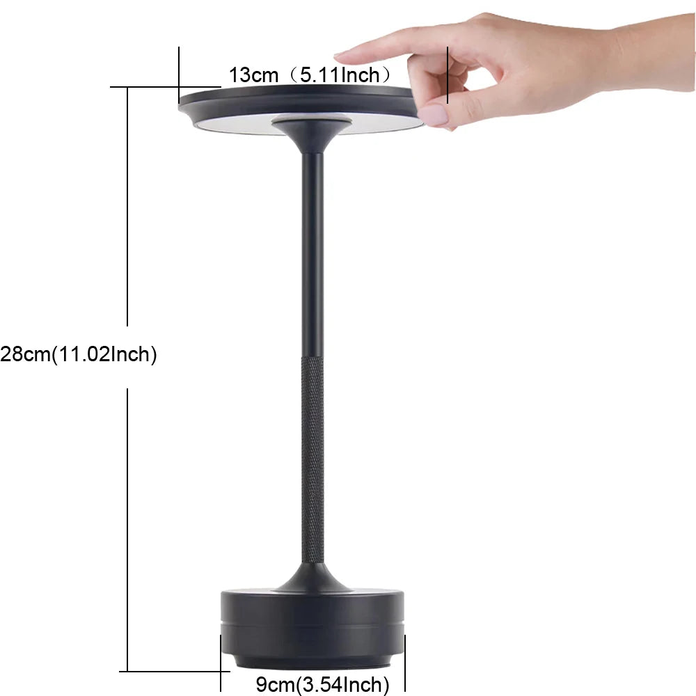 USB Rechargeable LED Table Lamp – Touch Control, 3 Color Modes, Stepless Dimming, Waterproof Bedside Desk Lamp