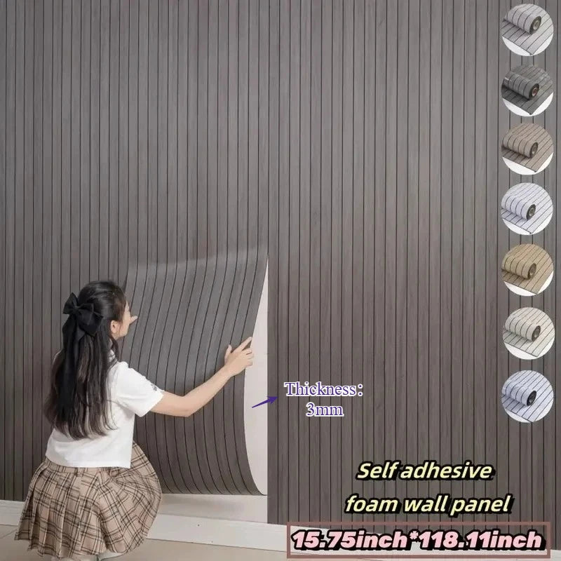Extra Thick 3D Wood Grain Peel and Stick Wallpaper | Waterproof Self-Adhesive Vinyl Wallpaper