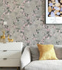 Grey Floral PVC Peel and Stick Waterproof Wallpaper for Furniture and Walls
