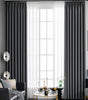Dark Gray 200 GSM Double-Layer Semi-Light Blocking Curtain Panel – 3 Hanging Styles