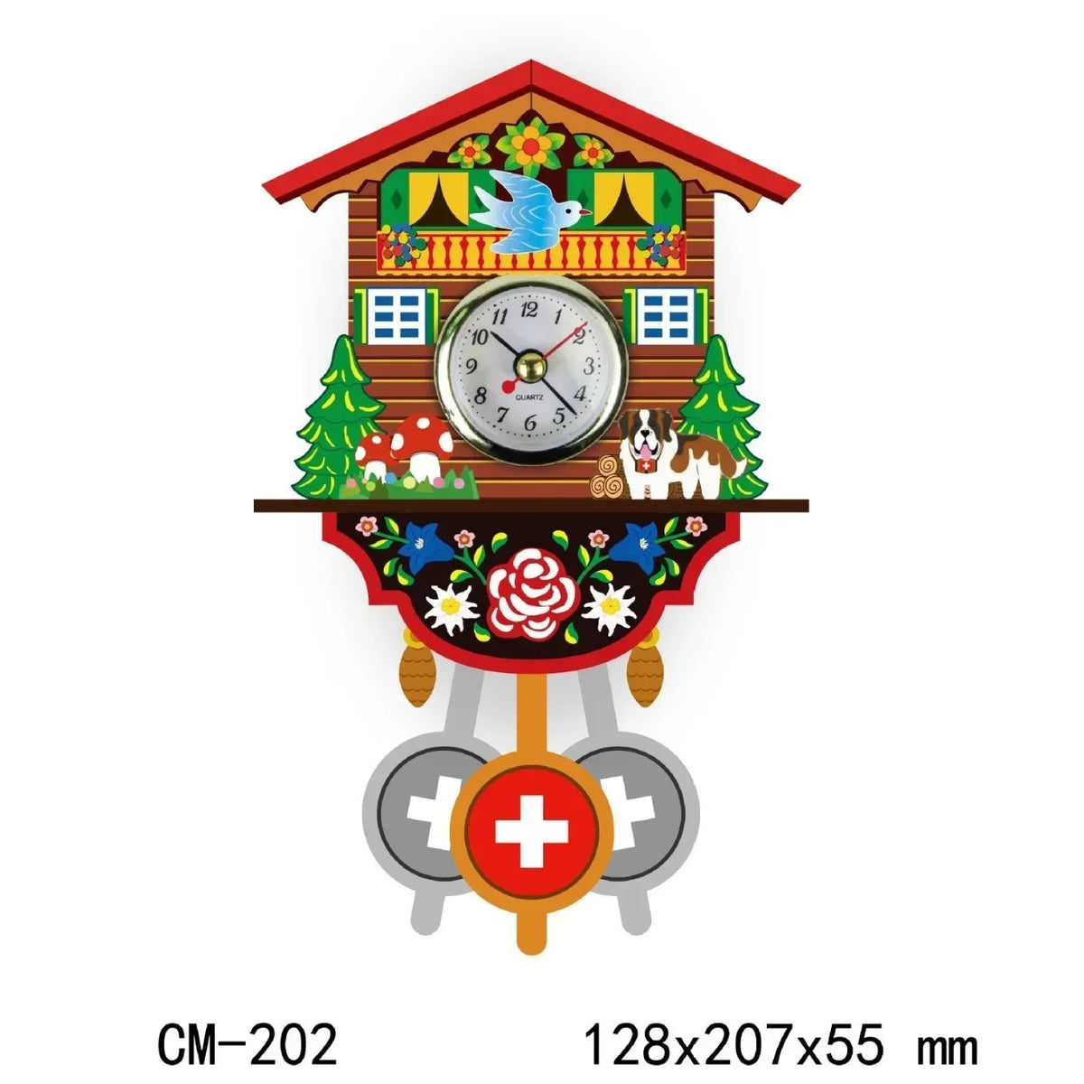 Decorative Birdhouse-Style Wall Clock – Non-Chiming Cuckoo-Inspired Hanging Decor