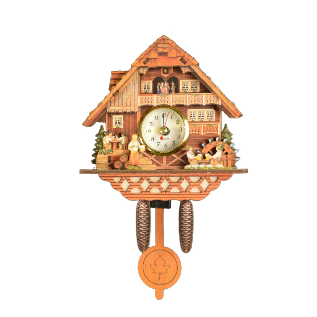 Wooden Birdhouse-Style Quartz Wall Clock – Cuckoo-Inspired Decor, A11–A18