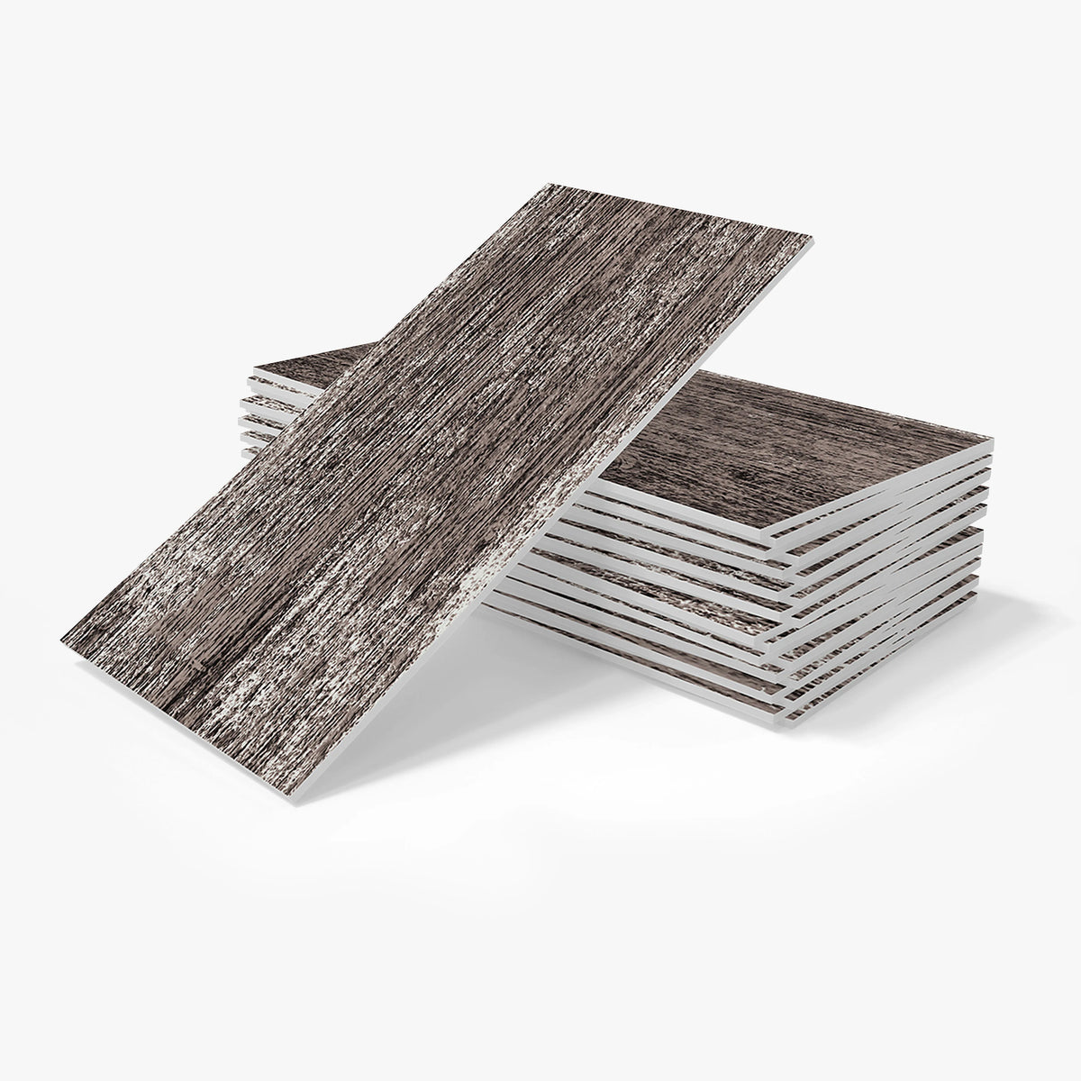 16-Piece Retro Grey Wood 3D Foam Peel-and-Stick Tile Stickers – Waterproof, Heat-Resistant & Scratch-Resistant