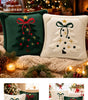 Embroidered Christmas Tree Pillow Covers – Plush Set of 2, 17.72 in