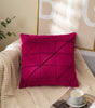 Red Geometric Grid Velvet Pillow Cover – 17.72 in, Single or Set of 2
