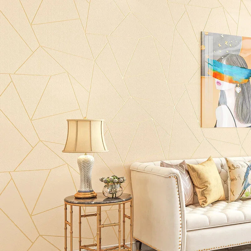 Grey, White & Blue Geometric 3D Embossed Traditional Non-Woven Wallpaper Roll – 53 cm × 9.5 m
