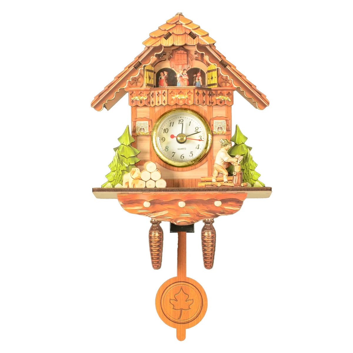 Wooden Birdhouse-Style Quartz Wall Clock – Cuckoo-Inspired Decor, A1–A10