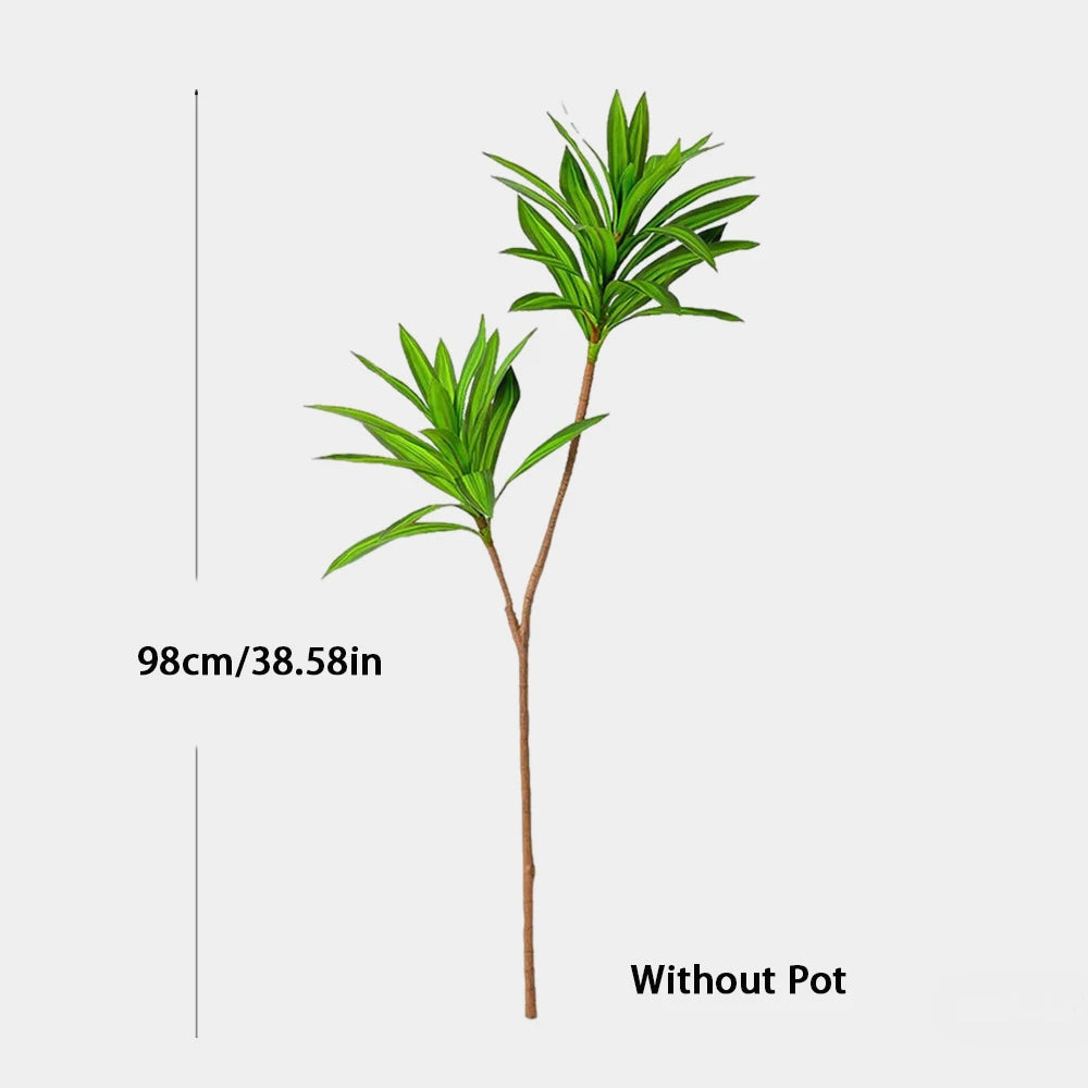 Artificial Dracaena Bamboo Tree Branch – Large Faux Corn Plant Leaves for Indoor Home & Office Decor
