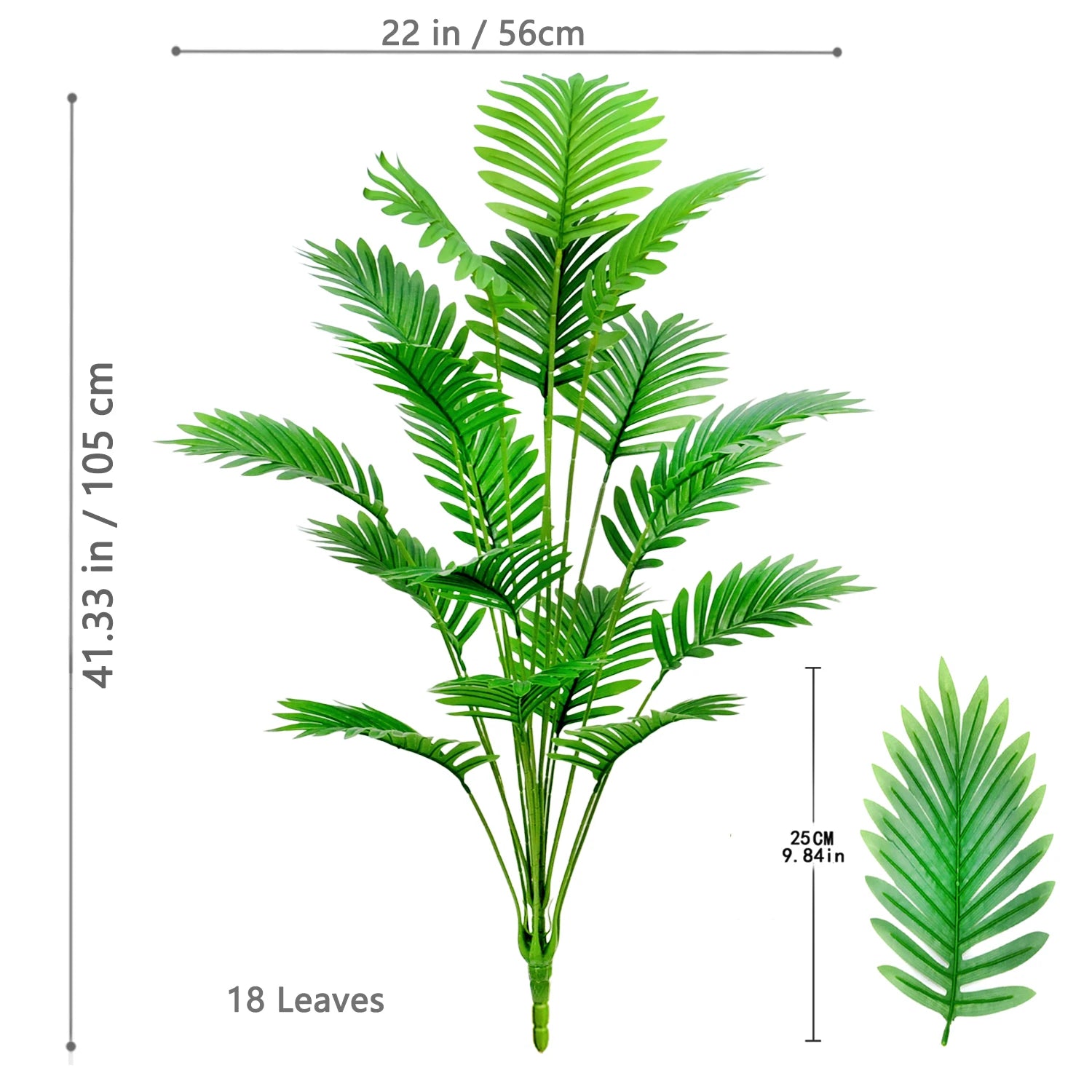 Large Artificial Palm Tree Branches – Tropical Fake Palm Leaf Plant for Home, Garden & Event Decoration