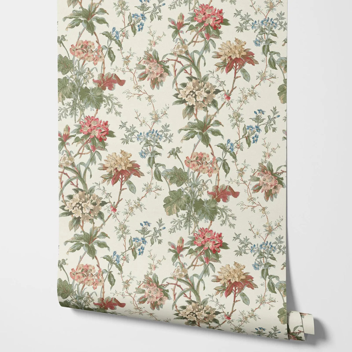 Vintage Green Leaf Small Floral Traditional & Peel-and-Stick Wallpaper – Waterproof and Mould-Resistant