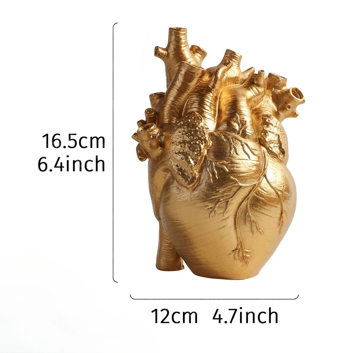 Modern Heart-Shaped Resin Flower Vase – 5 Colors, 16.5 cm