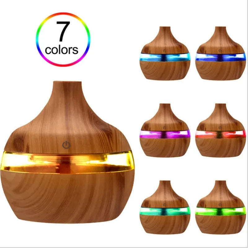 300ml Wood-Look Ultrasonic Aroma Diffuser for 20–40 m² Rooms