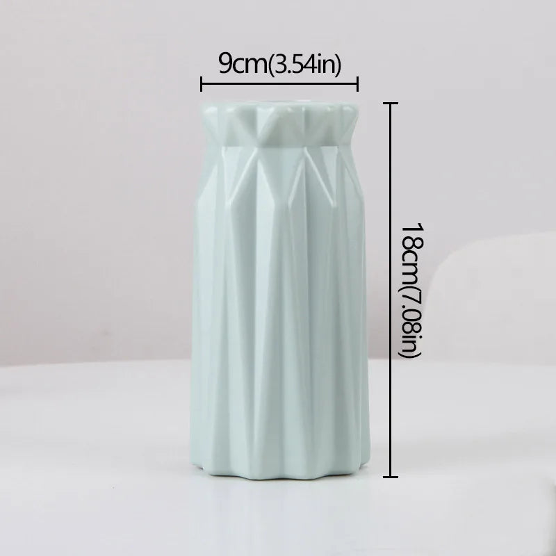 Minimalist Geometric Plastic Tabletop Vase – 3 Colors