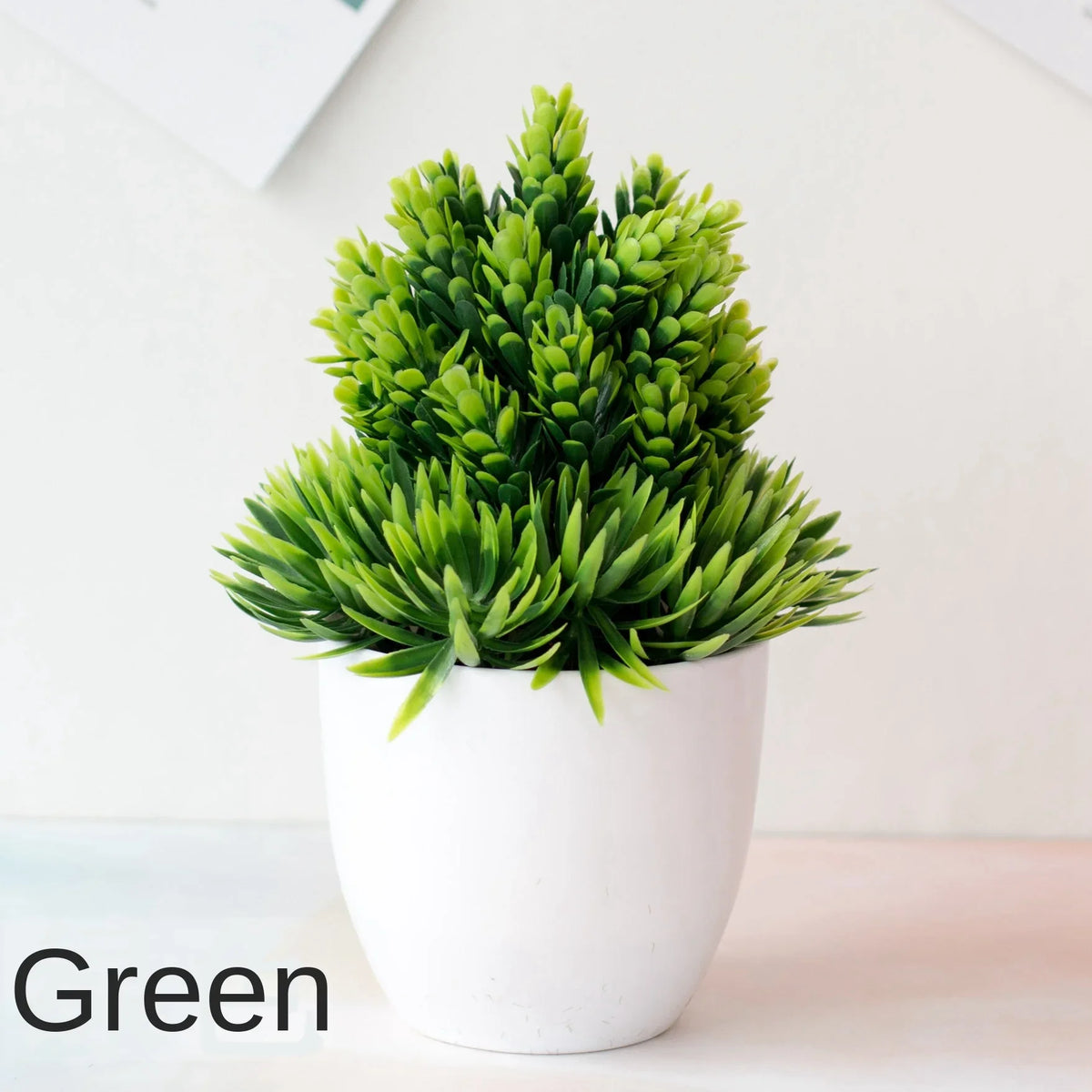 Small Artificial Bonsai Potted Plant – Green Faux Tree Ornament for Home, Garden & Hotel Decor