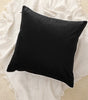 Black Velvet Pillow Cover with White Piping – Polyester/Cotton, 1 Piece, 15.75–23.62 in Square or 11.81 × 19.69 in Lumbar (40–60 cm or 30 × 50 cm)