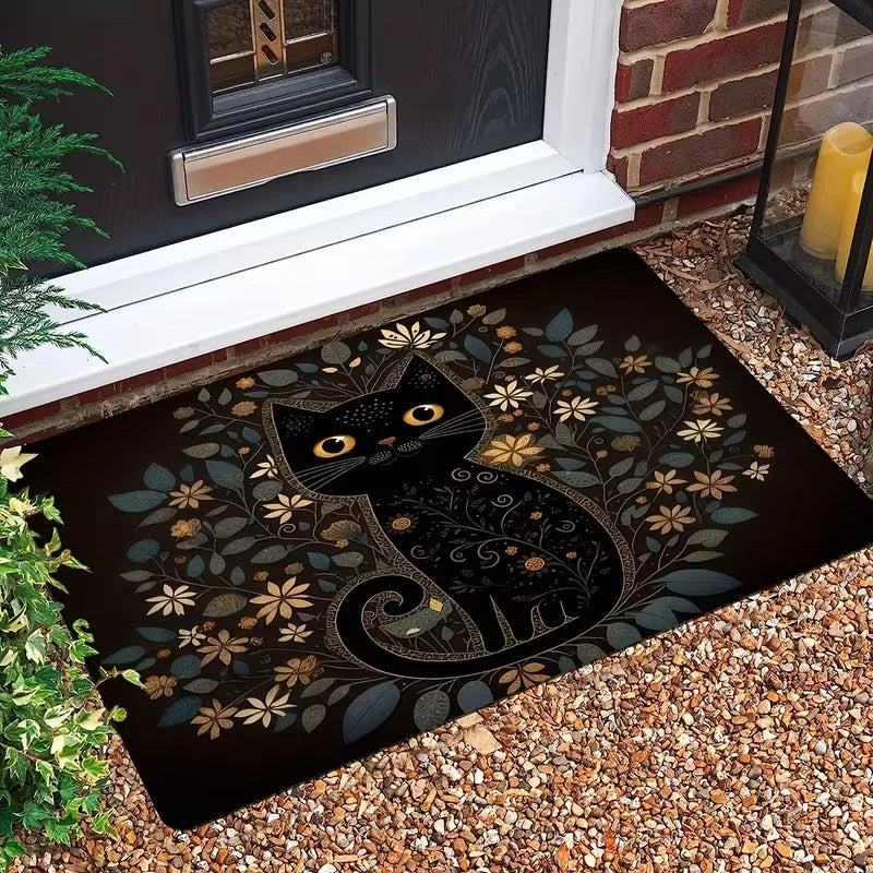 Vintage Welcome Doormat – Non-Slip Washable Polyester Flannel Entryway Mat, 4 Designs