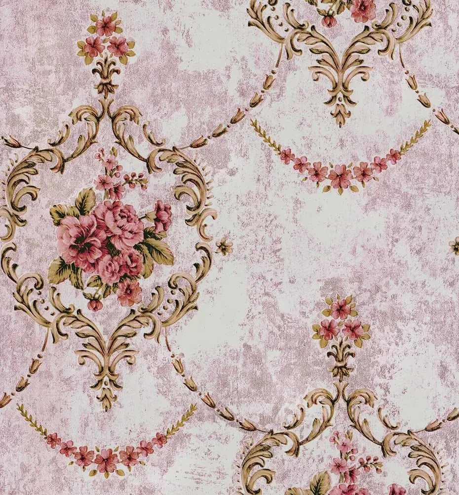 Vintage Damask Floral Peel-and-Stick Wallpaper – Waterproof Removable PVC Vinyl