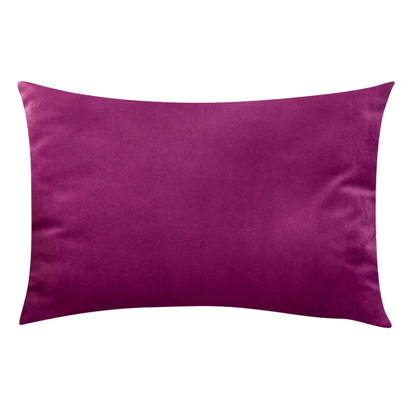 Purple & Light Purple Solid Velvet Lumbar Pillow Cover – Soft Woven Fabric, 1 Piece, 11.81 × 19.69 in (30 × 50 cm)