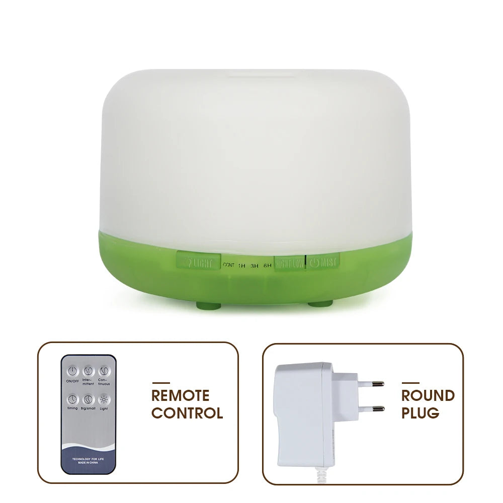 500ml Ultrasonic Essential Oil Diffuser with Remote and LED Lights